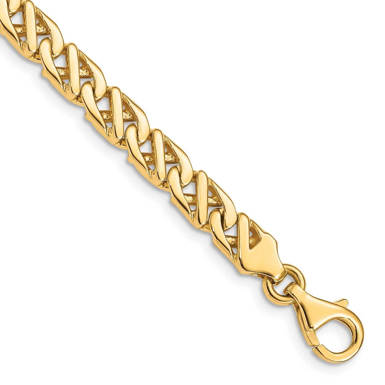 6.1mm Hand-Polished Fancy Link Bracelet 9 Inch 10k Gold 10LK416-9 by Men&#39;s Jewelry and Accessories,…