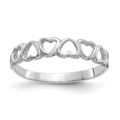 Polished Hearts Ring 10k White Gold 10K3900W, MPN: 10K3900W,
