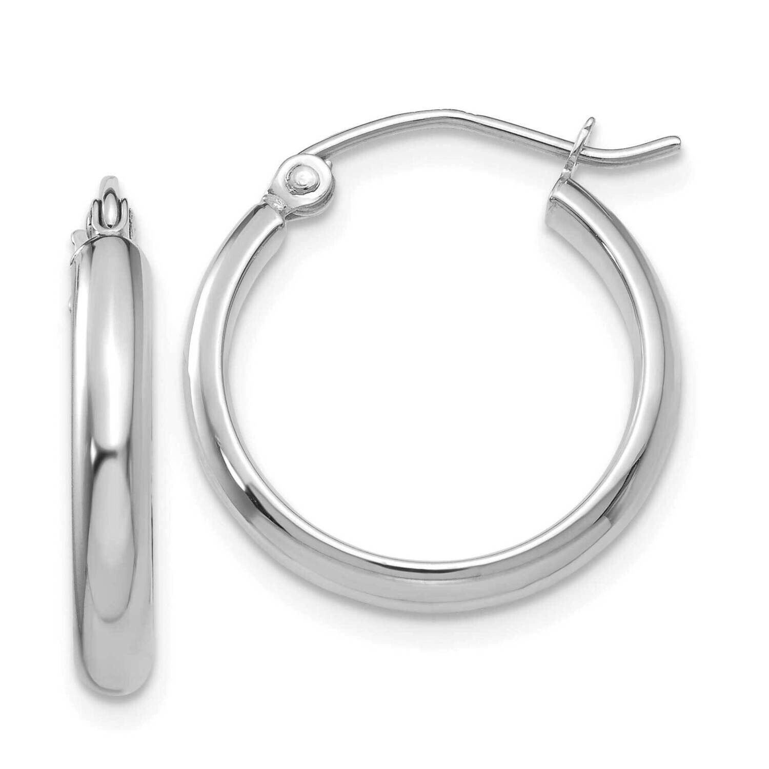 Polished Hoop Earring 10k White Gold 10TC649, MPN: 10TC649,
