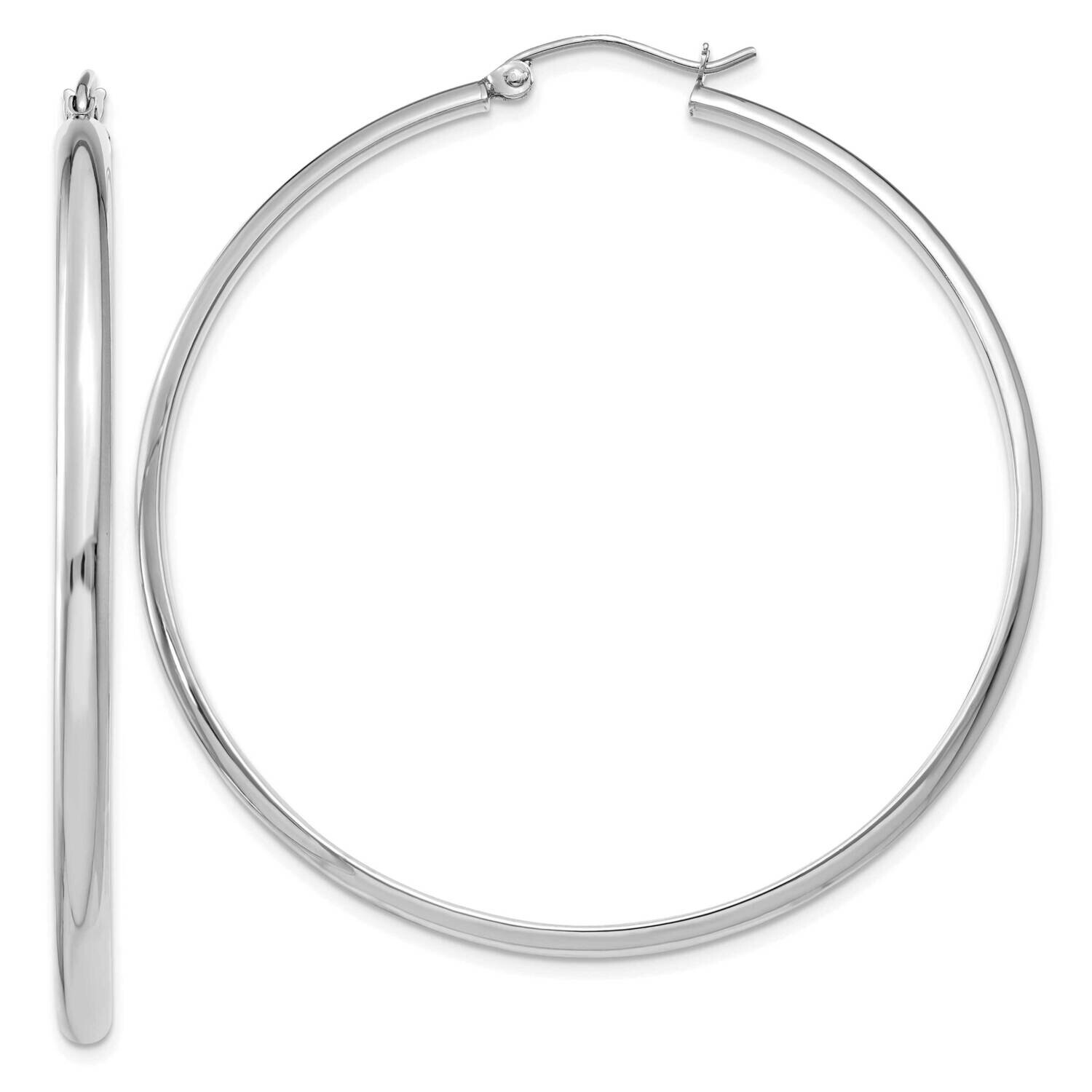 Polished Hoop Earring 10k White Gold 10TC654, MPN: 10TC654,