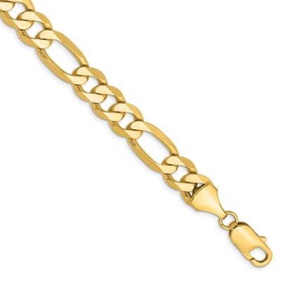 8.75mm Flat Figaro Chain 8 Inch 10k Gold 10FG220-8, MPN: 10FG220-8,