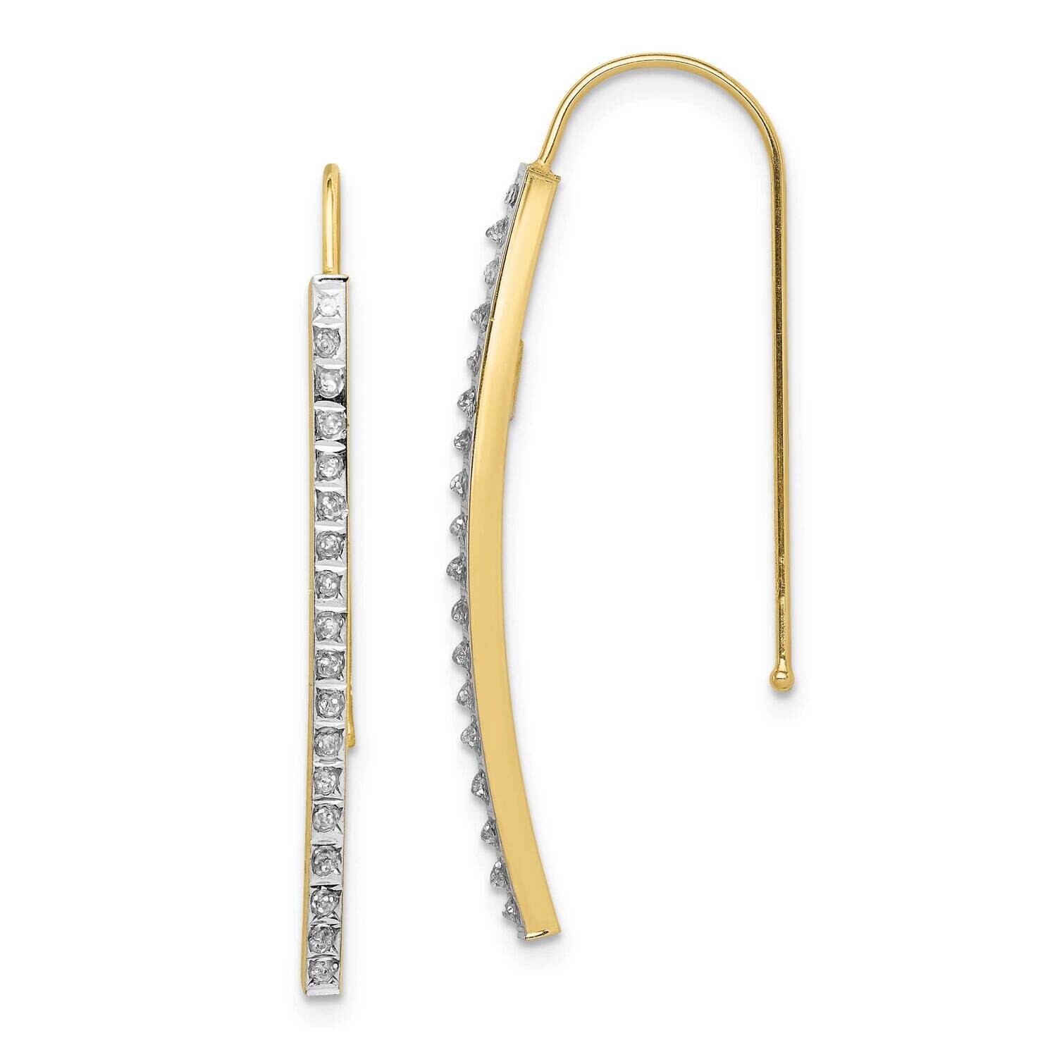 Diamond Fascination Bar Drop Earrings 10k Gold 10DF329, MPN: 10DF329,
