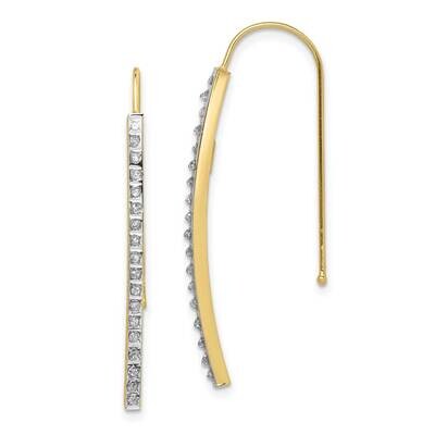 Diamond Fascination Bar Drop Earrings 10k Gold 10DF329, MPN: 10DF329,
