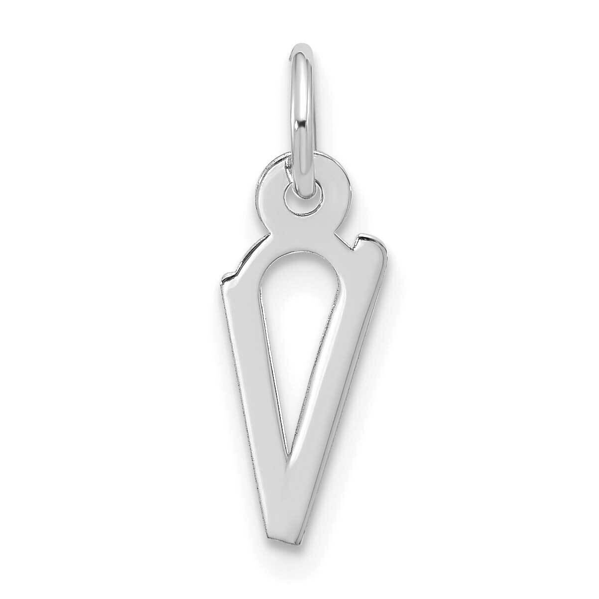 Large Slanted Block Initial V Charm 10k White Gold 10WC1555V, MPN: 10WC1555V,