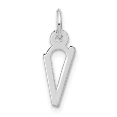 Large Slanted Block Initial V Charm 10k White Gold 10WC1555V, MPN: 10WC1555V,