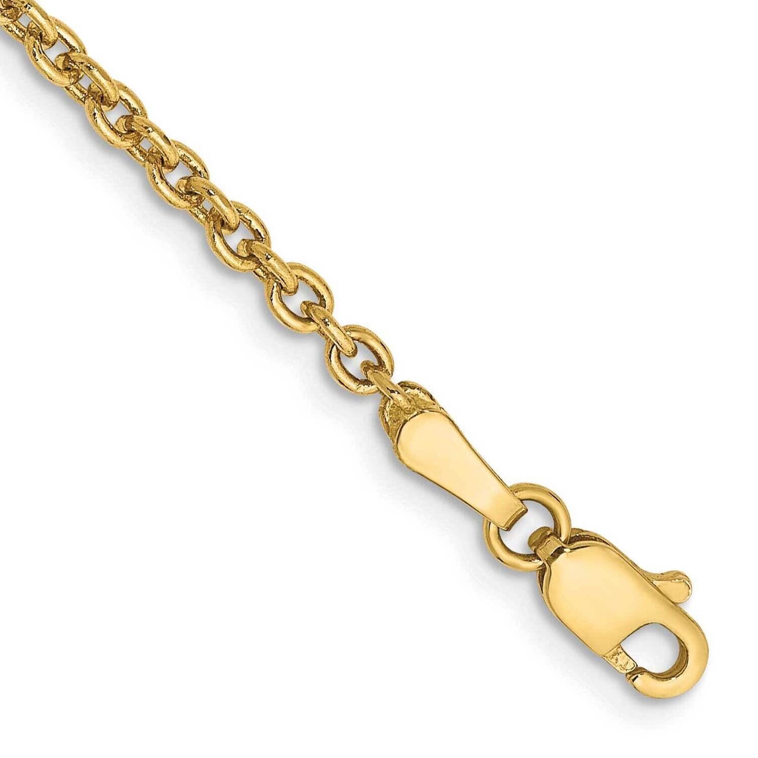 2.2mm Forzantine Cable Chain Anklet 10 Inch 10k Gold 10PE139-10