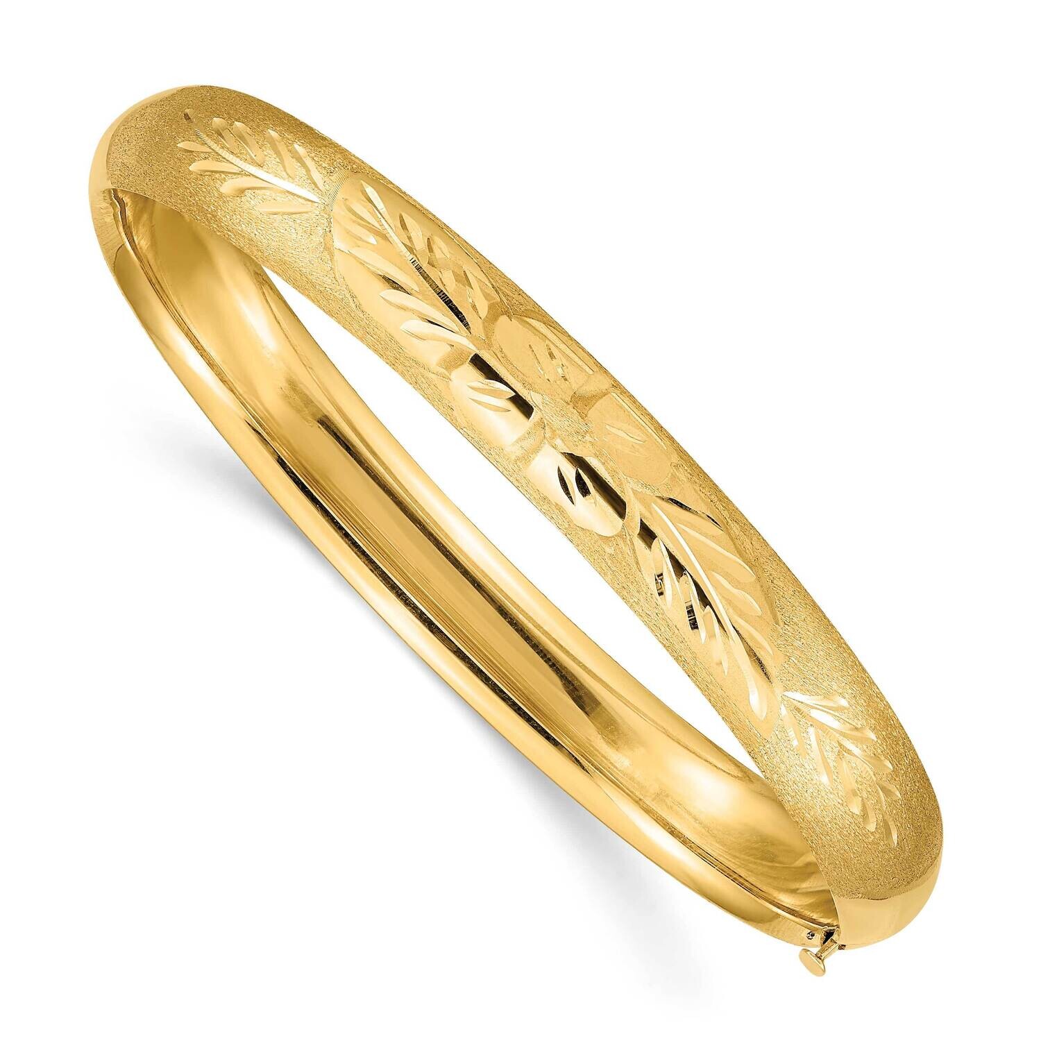 5/16 Florentine Engraved Hinged Bangle Bracelet 7 Inch 10k Gold 10FE5/16, MPN: 10FE5/16,