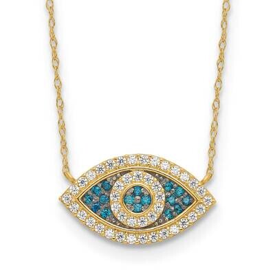CZ Evil Eye 2 In Extension Necklace 10k Polished Gold 10C1497-16, MPN: 10C1497-16, 196904097670