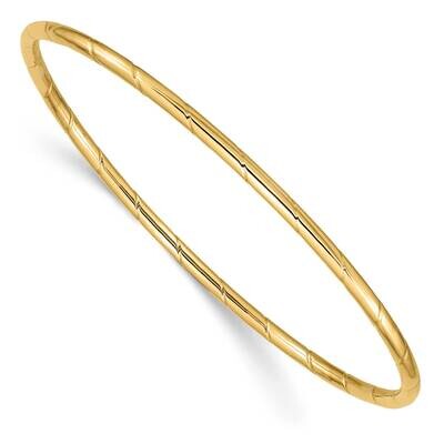 2.5mm Grooved Slip-On Bangle 10k Gold 10DB571, MPN: 10DB571,