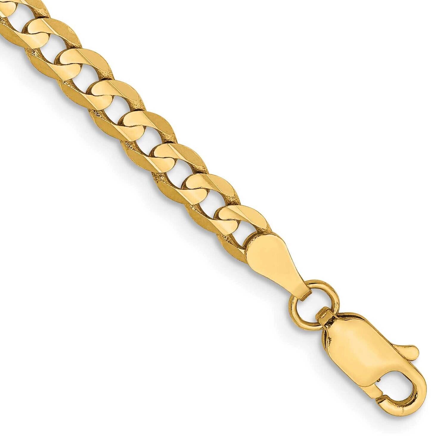 3.8mm Open Concave Curb Chain 9 Inch 10k Gold 10LCR100-9