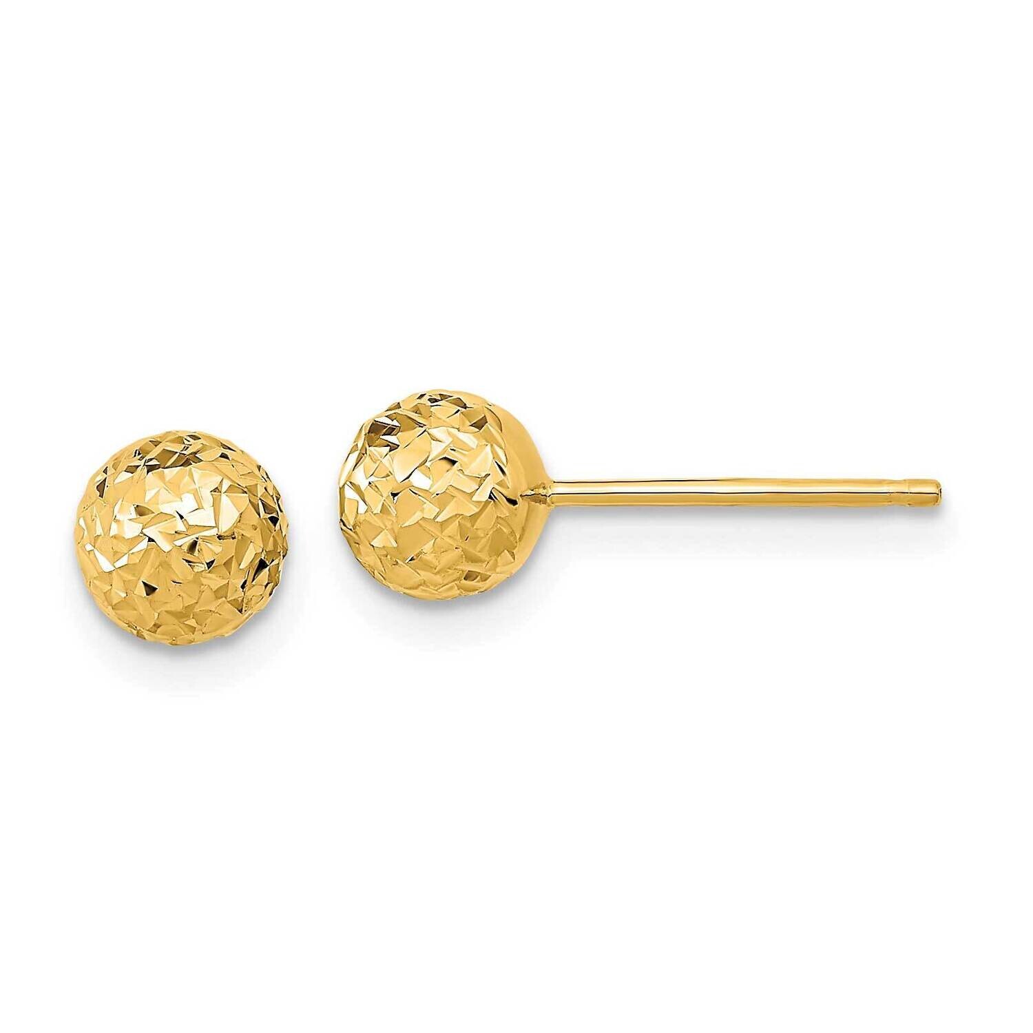 6mm Diamond-Cut Ball Post Earrings 10k Gold 10TL1027, MPN: 10TL1027,