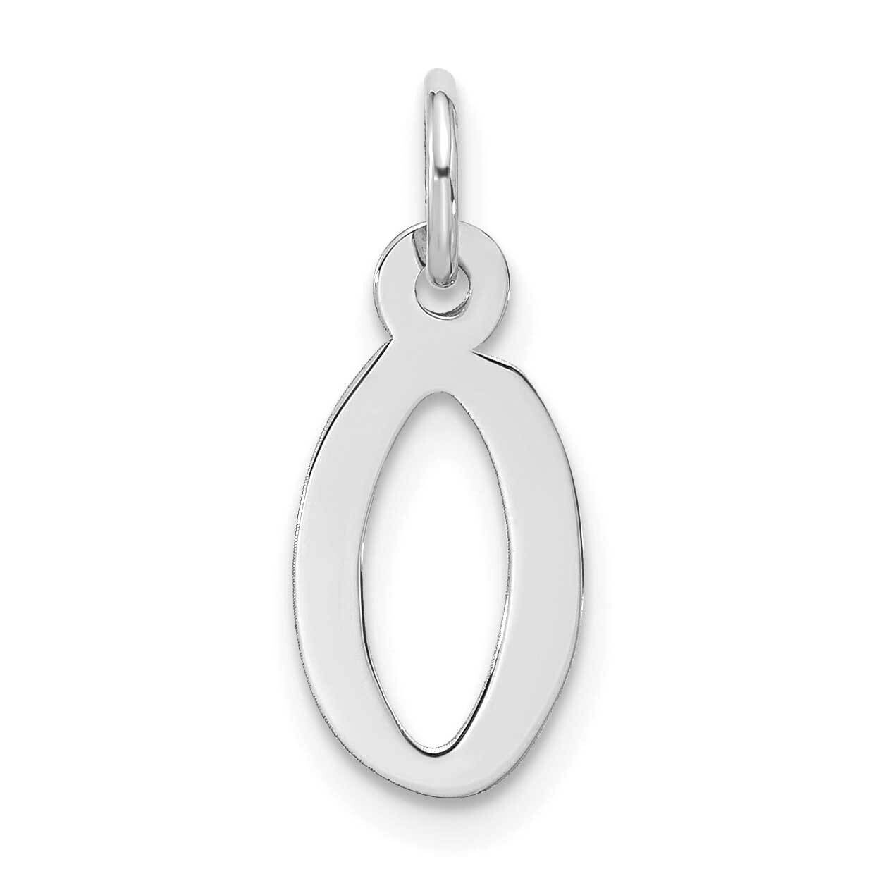 Large Slanted Block Initial O Charm 10k White Gold 10WC1555O, MPN: 10WC1555O,
