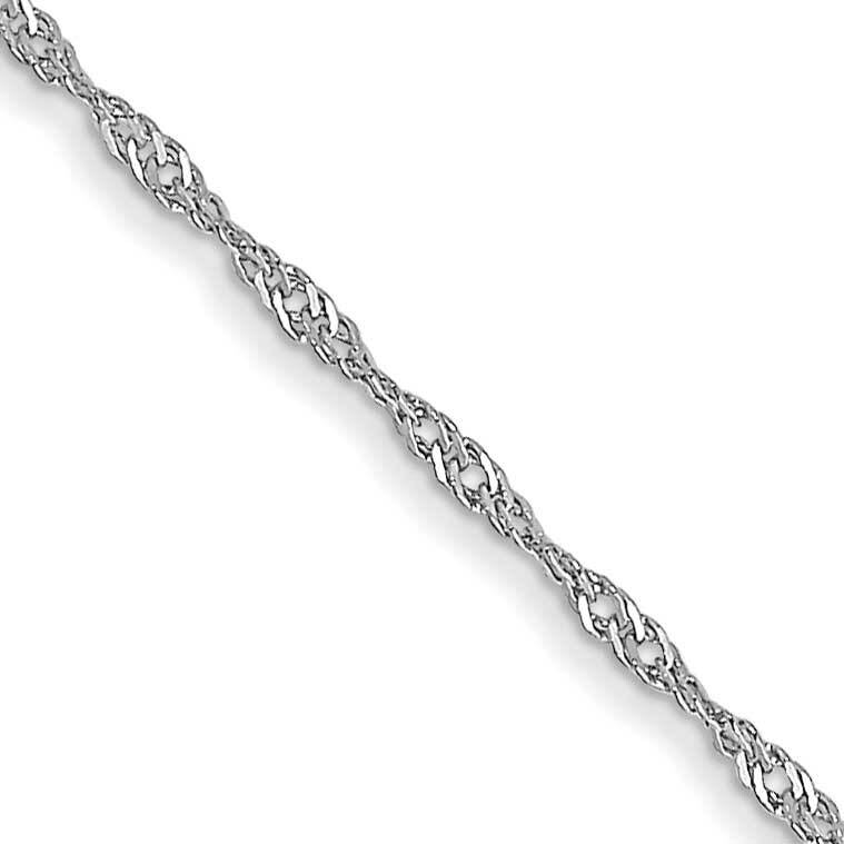 1mm Carded Singapore Chain 20 Inch 10k White Gold 10K10SW-20, MPN: 10K10SW-20,