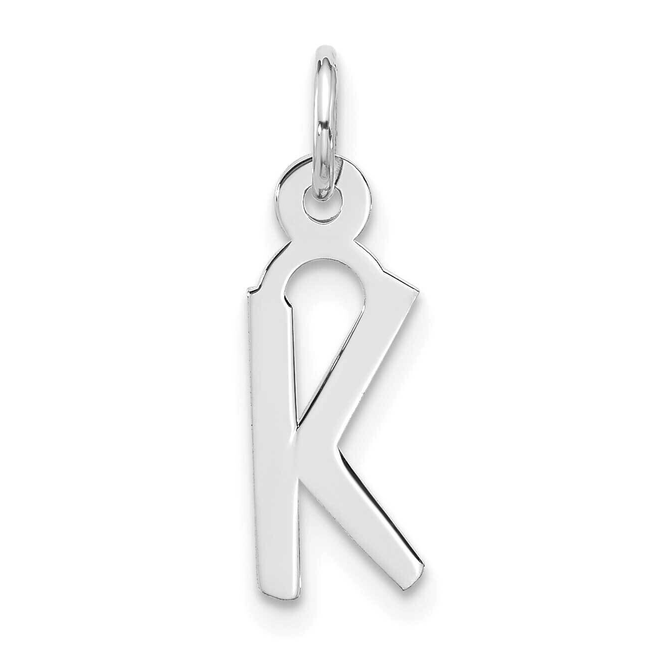 Large Slanted Block Initial K Charm 10k White Gold 10WC1555K, MPN: 10WC1555K,