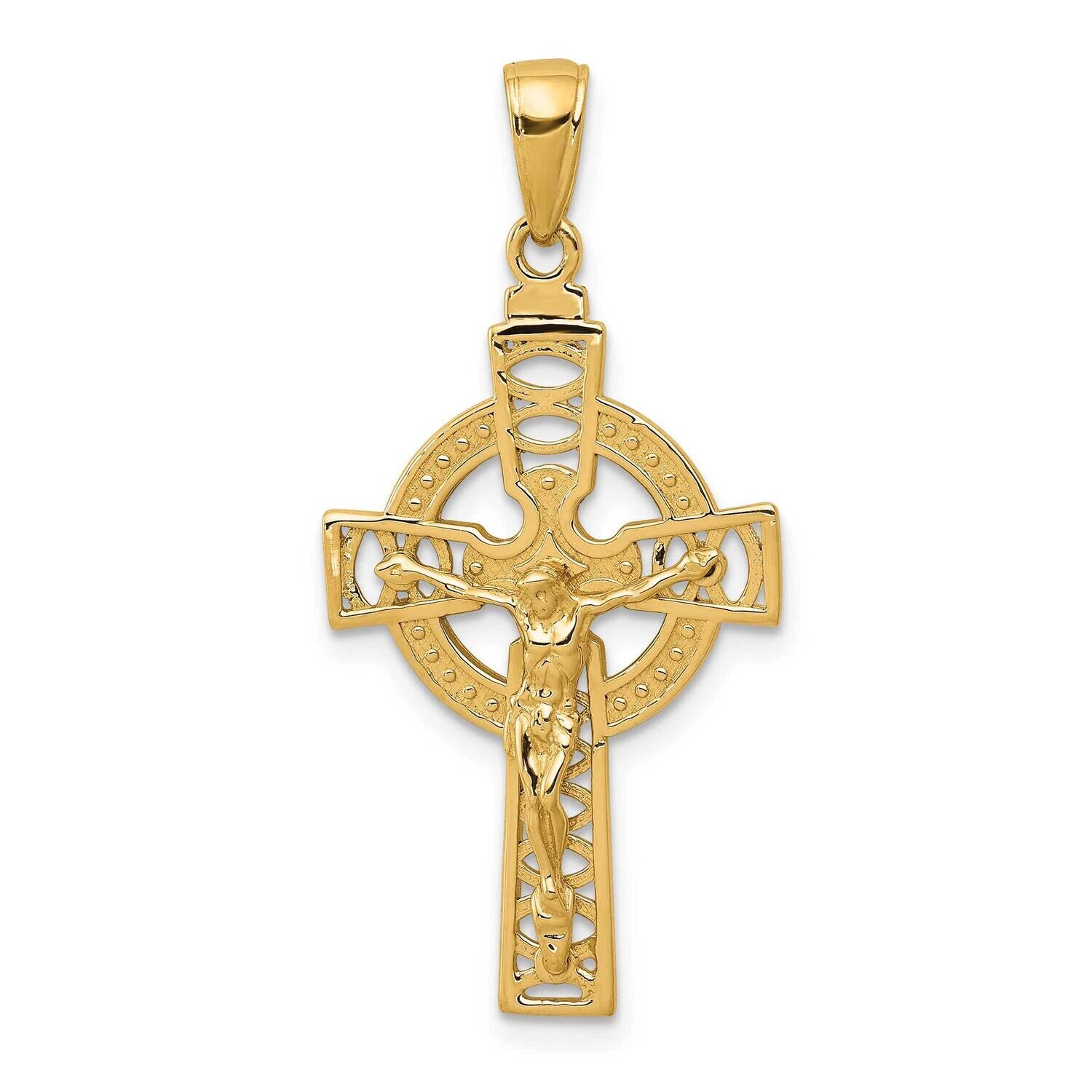 Celtic Crucifix Pendant 10k Polished Gold 10D4419