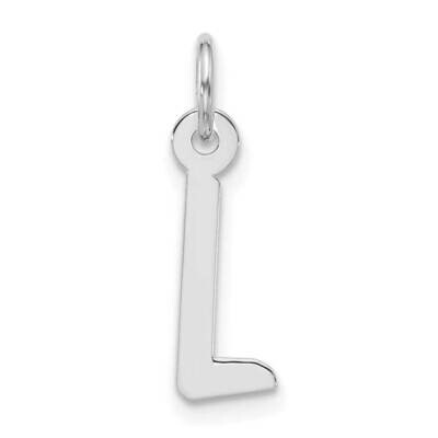 Large Slanted Block Initial L Charm 10k White Gold 10WC1555L, MPN: 10WC1555L,