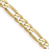 4mm Flat Figaro Chain 22 Inch 10k Gold 10FG100-22, MPN: 10FG100-22,