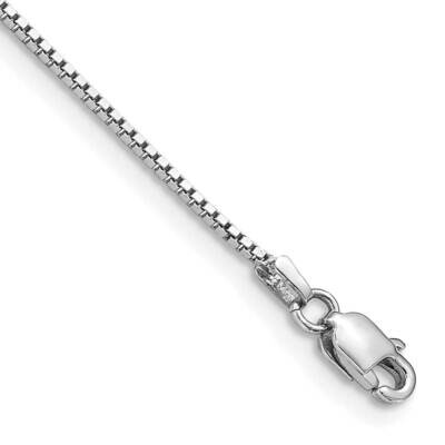 .95mm Box Chain Anklet 9 Inch 10k White Gold 10KWB095-9, MPN: 10KWB095-9,