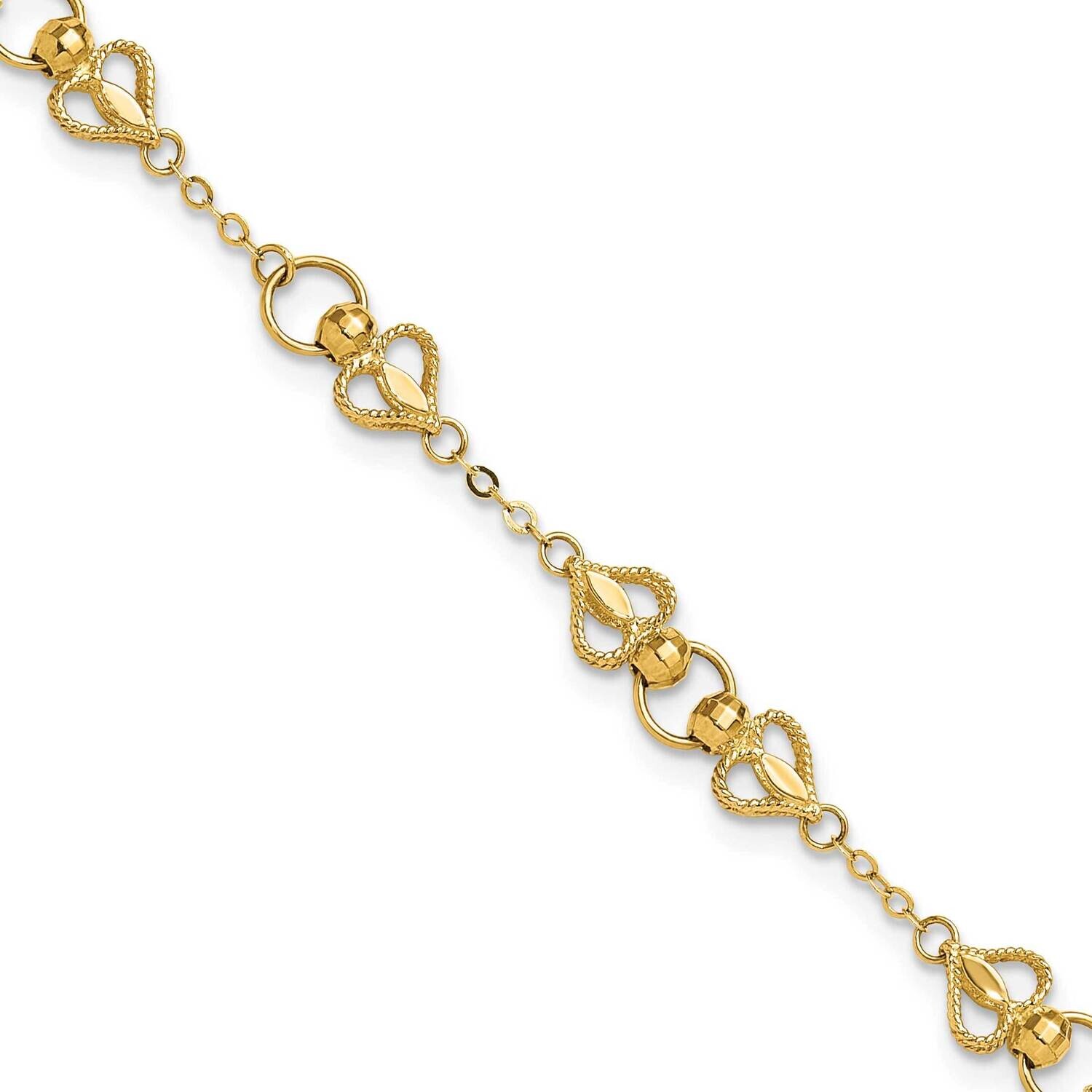 Heart 7.5 Inch Bracelet 10k Polished Gold 10DC40-7.5, MPN: 10DC40-7.5,