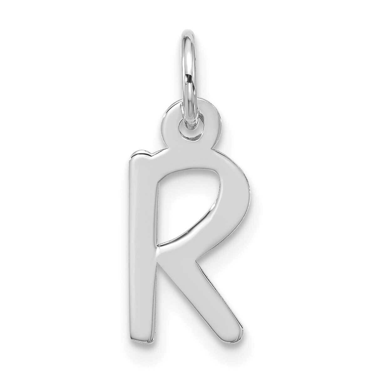 Large Slanted Block Initial R Charm 10k White Gold 10WC1555R, MPN: 10WC1555R,