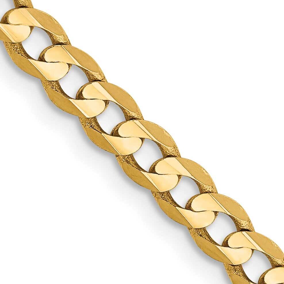 3.8mm Open Concave Curb Chain 24 Inch 10k Gold 10LCR100-24