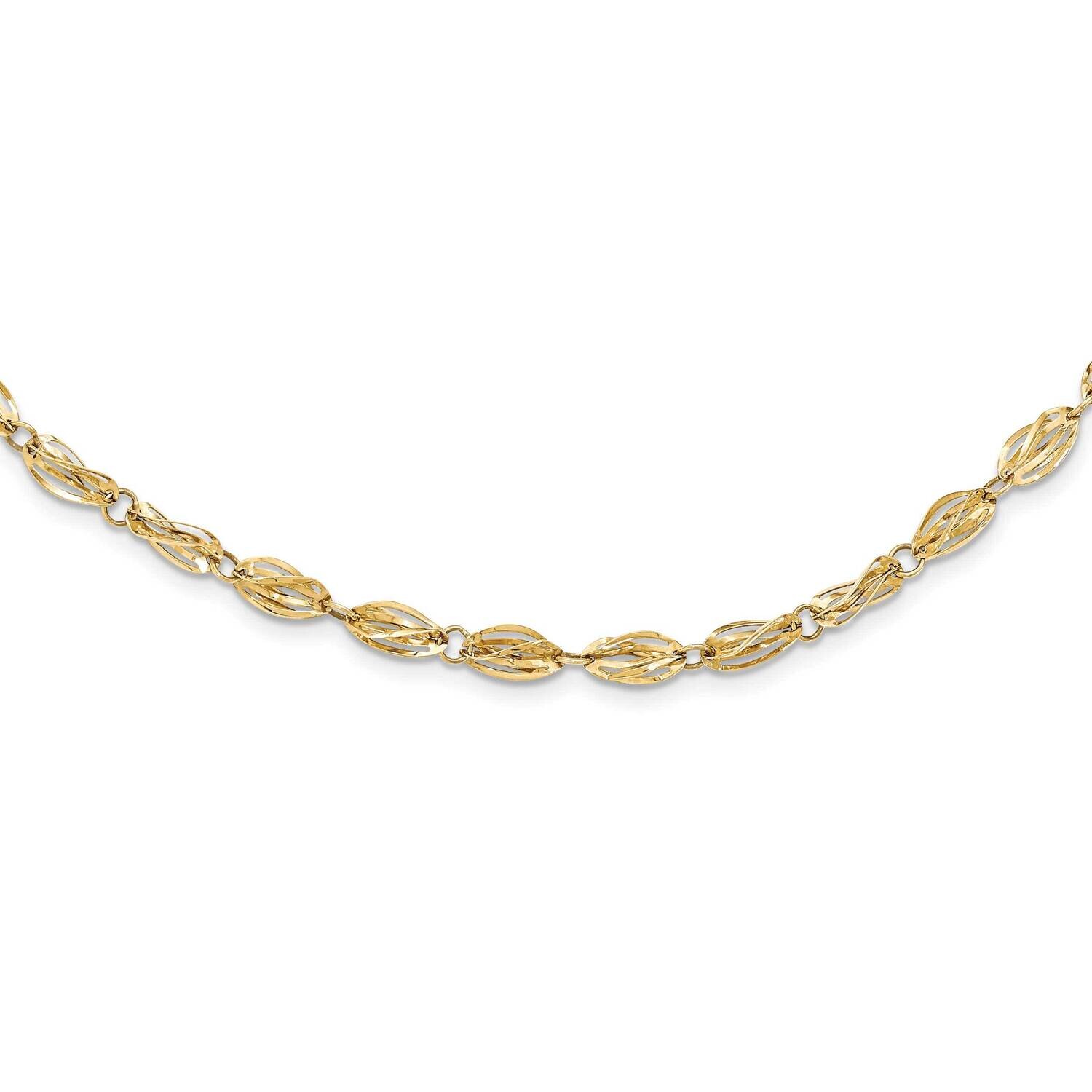 Fancy Link Necklace 10k Gold 10SF2200-18, MPN: 10SF2200-18,