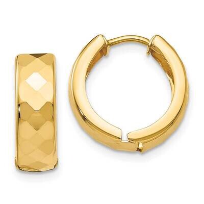 Textured Hinged Hoop Earrings 10k Gold 10TL574, MPN: 10TL574,