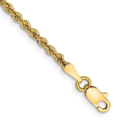 2.25mm Regular Rope Chain Anklet 10 Inch 10k Gold 10K016S-10, MPN: 10K016S-10,