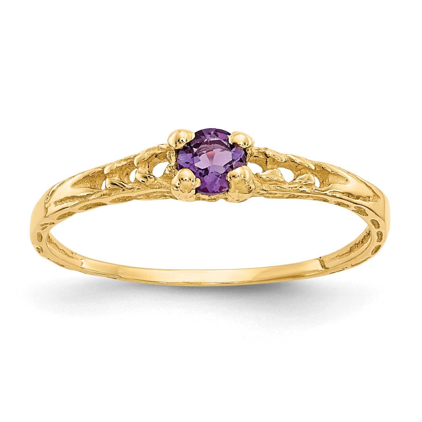 Madi K 3mm Amethyst Birthstone Baby Ring 10k Gold 10GK125, MPN: 10GK125,