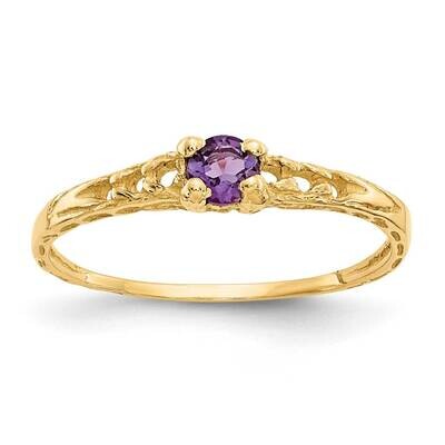 Madi K 3mm Amethyst Birthstone Baby Ring 10k Gold 10GK125, MPN: 10GK125,