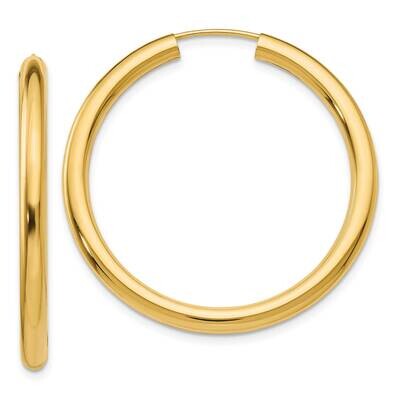 Endless Tube Hoop Earrings 10k Polished Gold 10TF809, MPN: 10TF809,