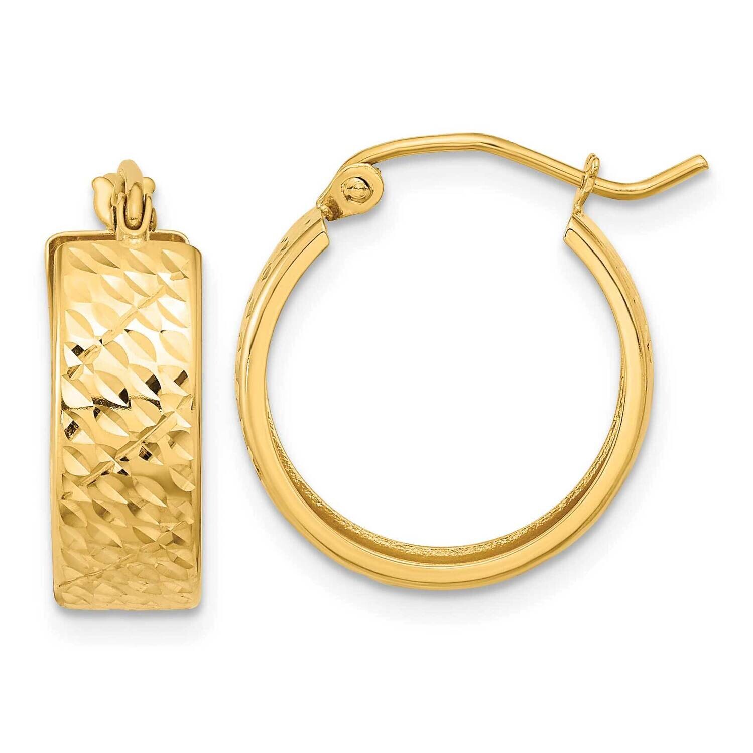 Diamond-Cut Hoop Earrings 10k Gold 10TF1072, MPN: 10TF1072,