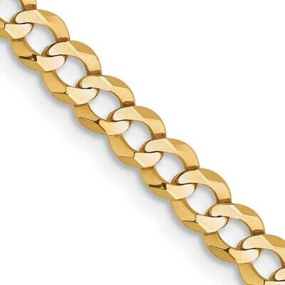 3.7mm Lightweight Flat Cuban Chain 24 Inch 10k Gold 10LCB100-24, MPN: 10LCB100-24,