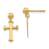 Cross Dangle Post Earrings 10k Gold 10SE2348, MPN: 10SE2348,