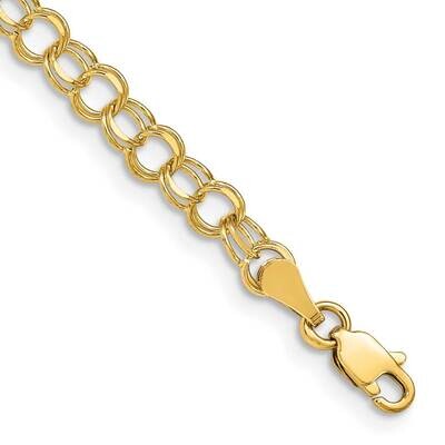 Double Link Charm Bracelet 6 Inch 10k Gold 10DO506-6, MPN: 10DO506-6,