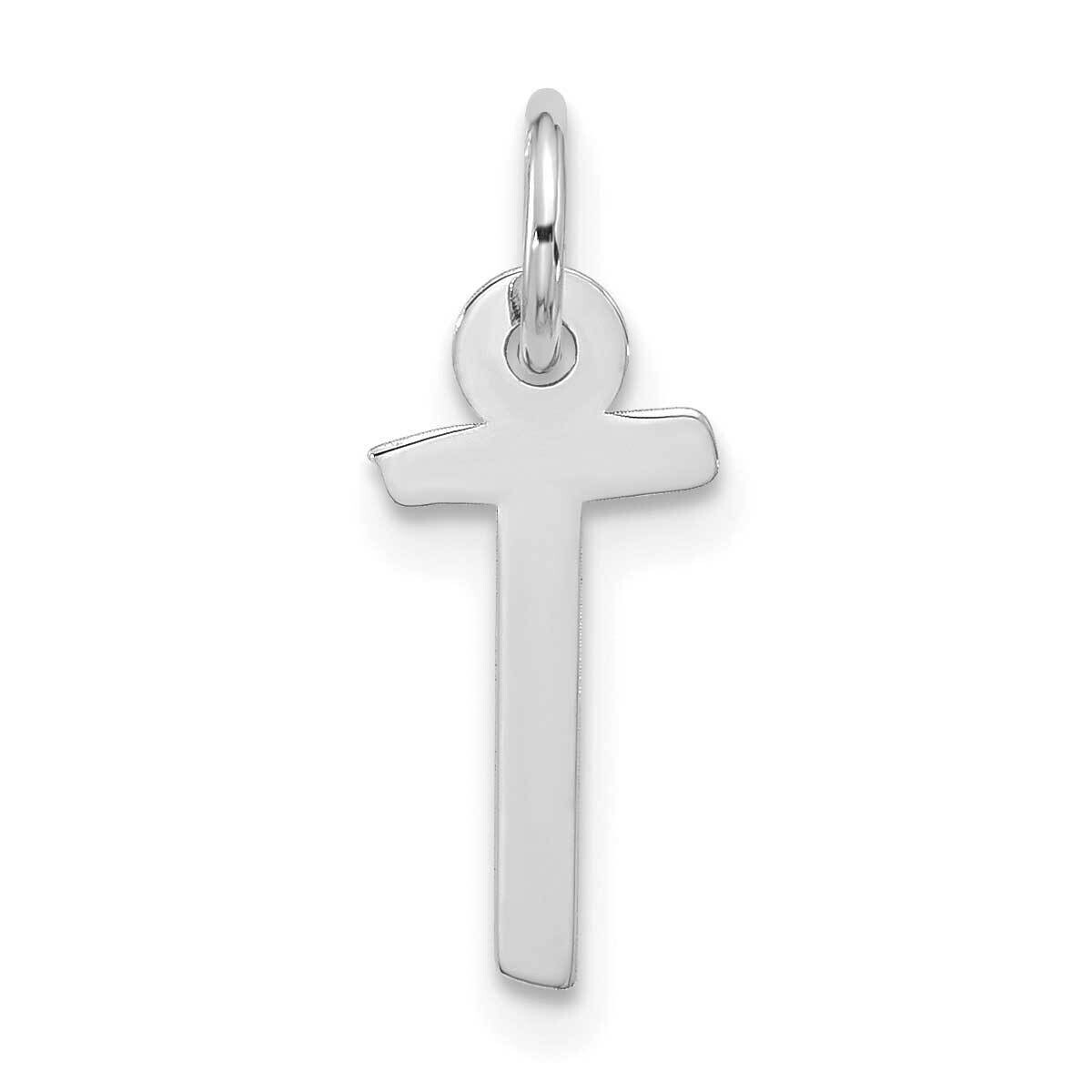 Large Slanted Block Initial T Charm 10k White Gold 10WC1555T, MPN: 10WC1555T,
