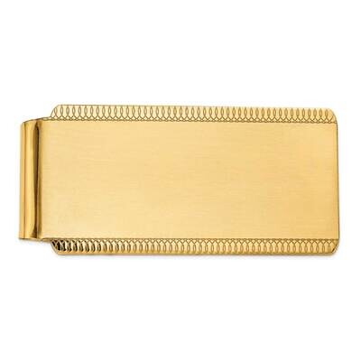 Men&#39;s Engraveable Sandblast Edge Money Clip 10k Gold 10MC196 by Men&#39;s Jewelry and Accessories, MPN:…