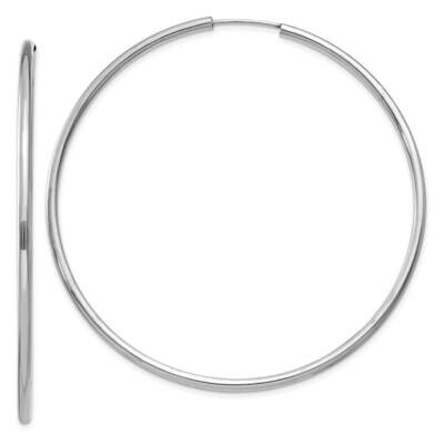 Polished Endless 2mm Hoop Earrings 10k White Gold 10H999, MPN: 10H999,