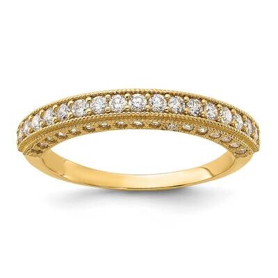 CZ Beaded Edge Band 10k Polished Gold 10C1513, MPN: 10C1513,