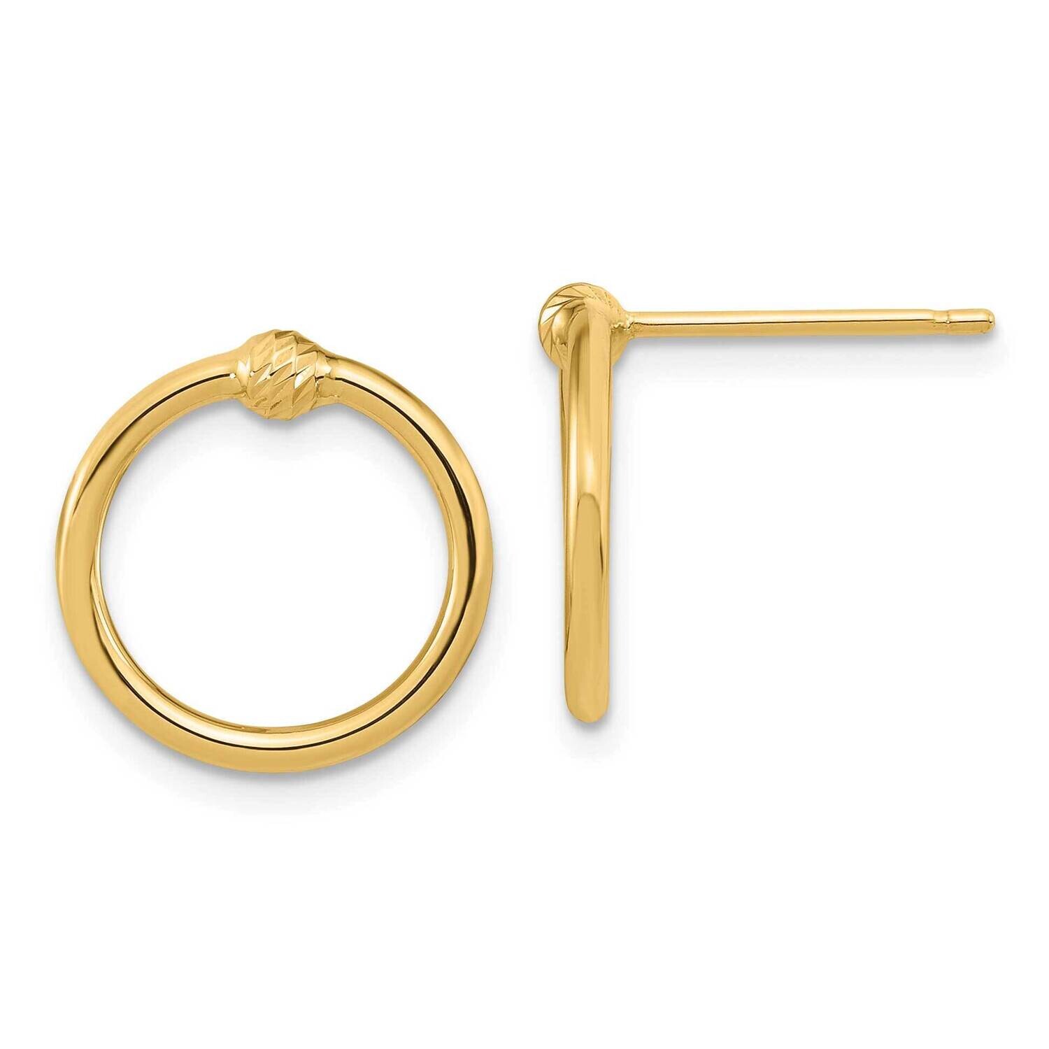 &amp; Diamond-Cut Circle Post Earrings 10k Polished Gold 10TF1988, MPN: 10TF1988,