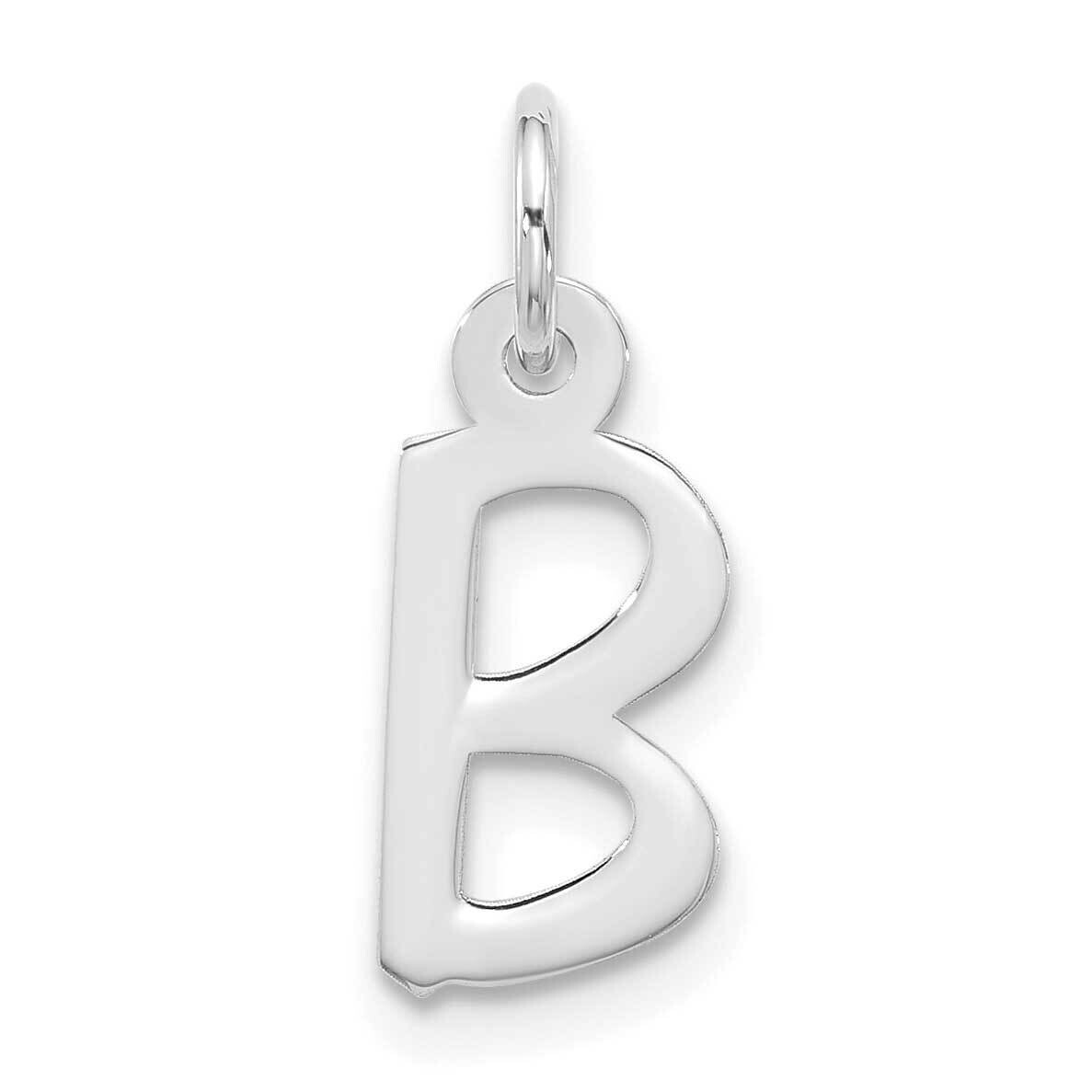 Large Slanted Block Initial B Charm 10k White Gold 10WC1555B, MPN: 10WC1555B,