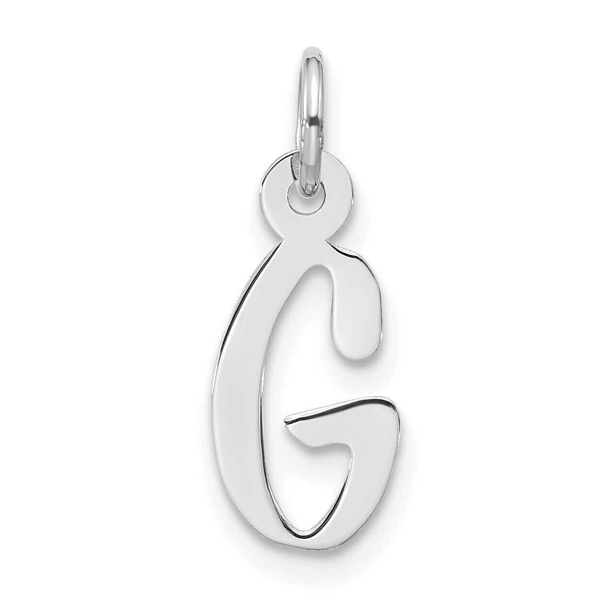 Large Slanted Block Initial G Charm 10k White Gold 10WC1555G, MPN: 10WC1555G,