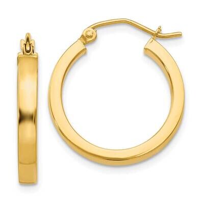2X3mm Square Tube Hoops Earrings 10k Gold 10T1042, MPN: 10T1042,