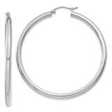 Polished 3mm Lightweight Tube Hoop Earrings 10k White Gold 10T854L, MPN: 10T854L,