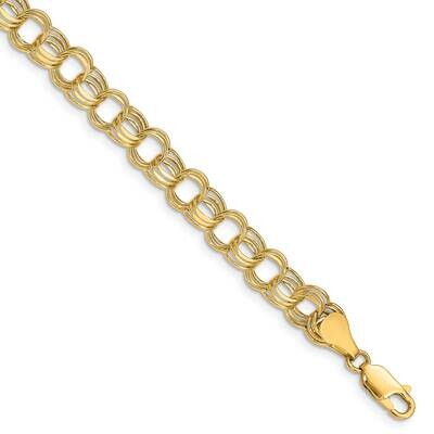 Lite 7mm Triple Link Charm Bracelet 7.25 Inch 10k Gold 10SST1-7.25, MPN: 10SST1-7.25,