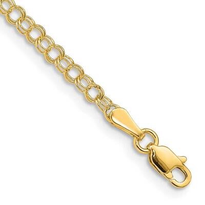 3mm Solid Double Link Charm Bracelet 7 Inch 10k Gold 10DO553-7, MPN: 10DO553-7,
