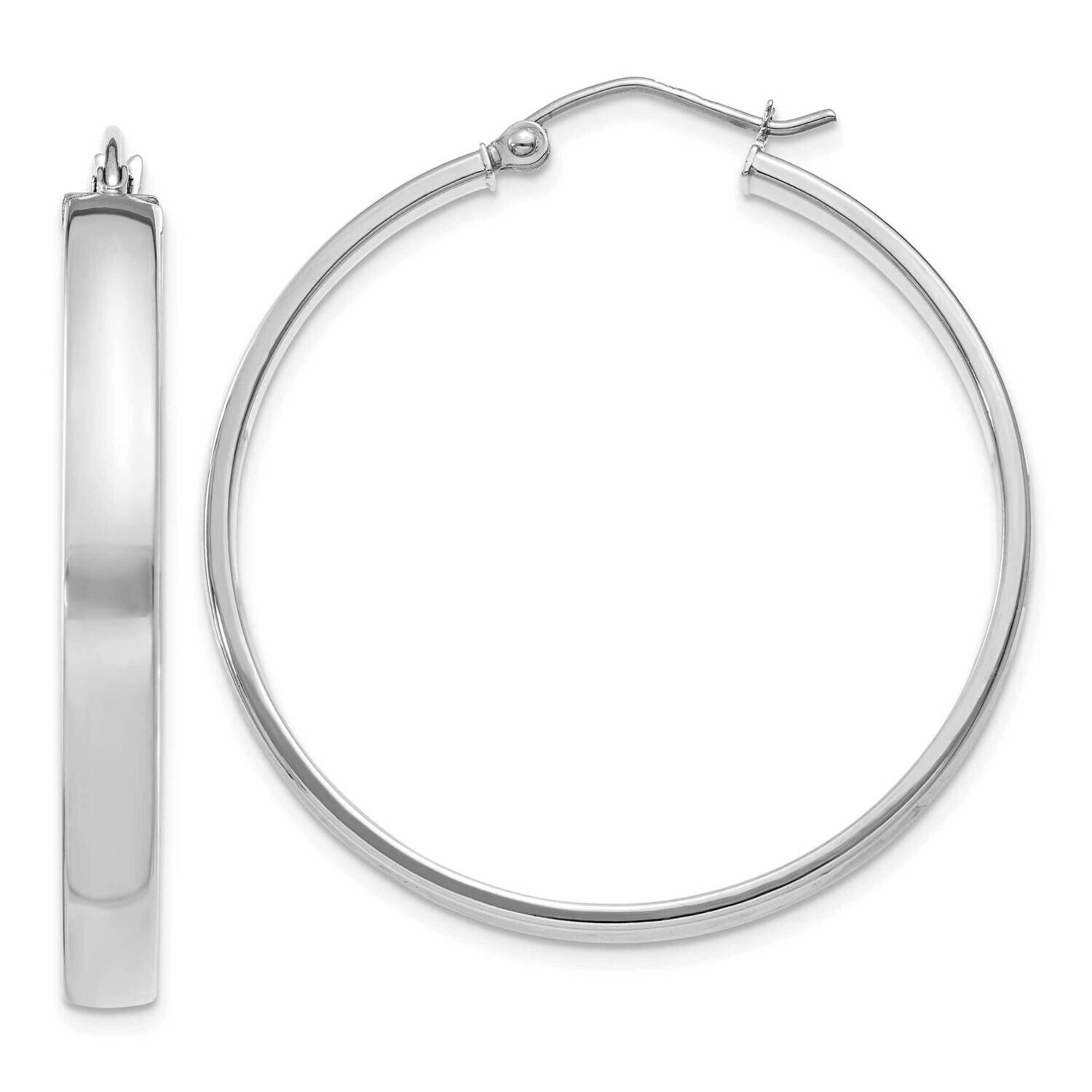 Polished Hoop Earring 10k White Gold 10TA242W, MPN: 10TA242W,