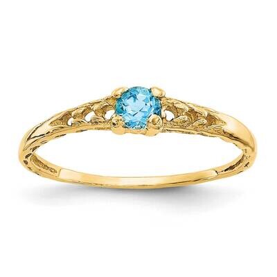 Madi K 3mm Blue Topaz Birthstone Baby Ring 10k Gold 10GK135, MPN: 10GK135,