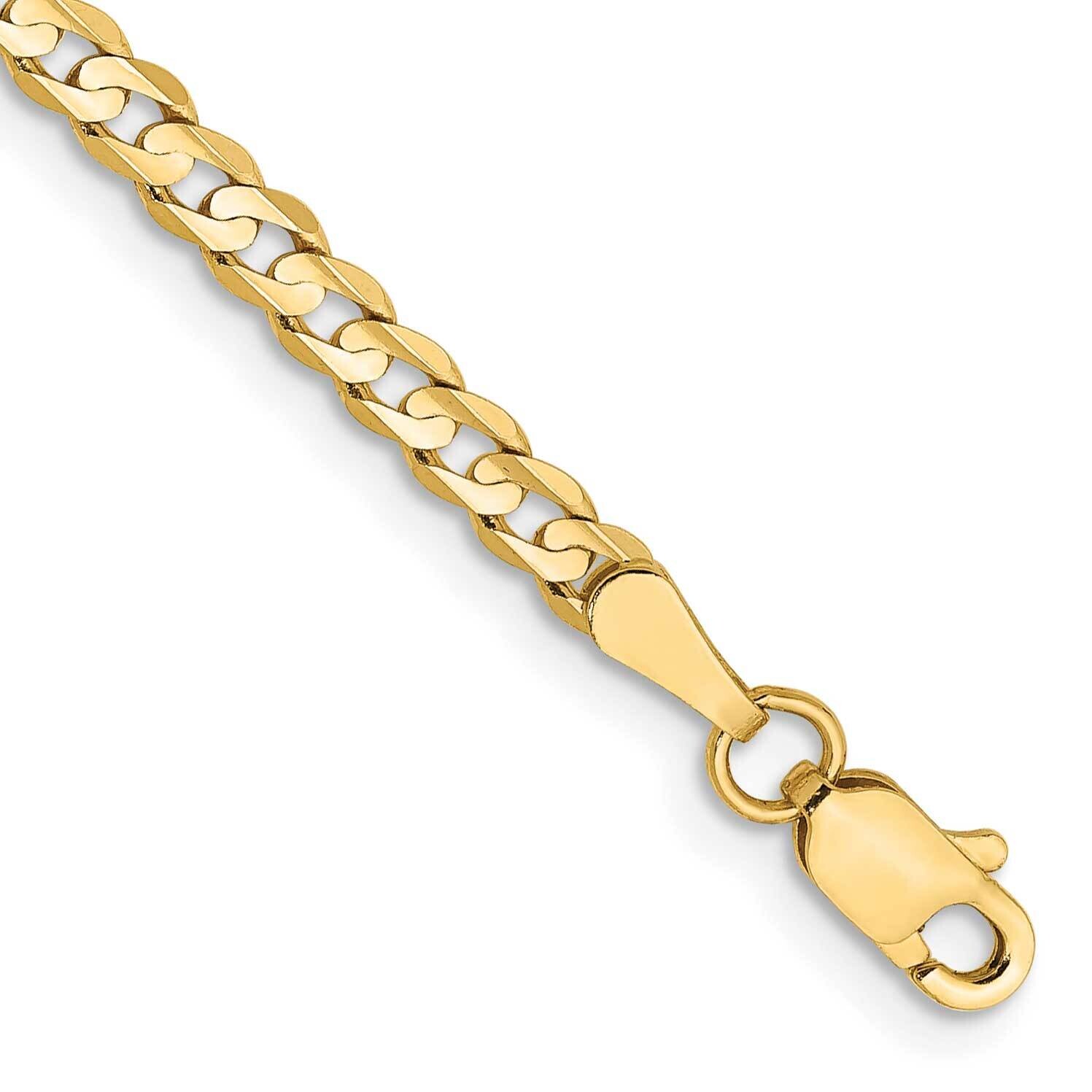 3mm Open Concave Curb Chain 7 Inch 10k Gold 10LCR080-7