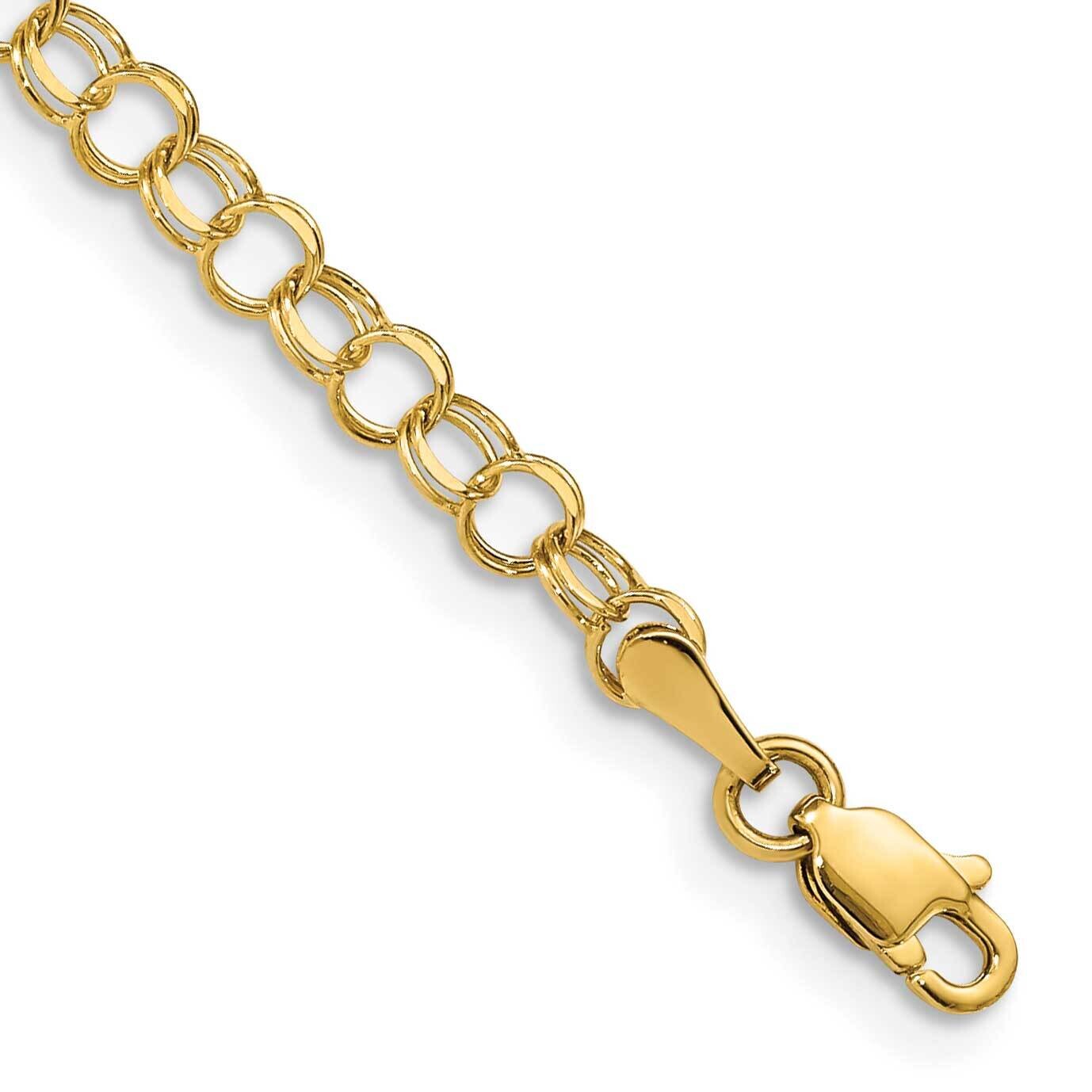 Solid Double Link Charm Bracelet 6 Inch 10k Gold 10DO507-6, MPN: 10DO507-6,